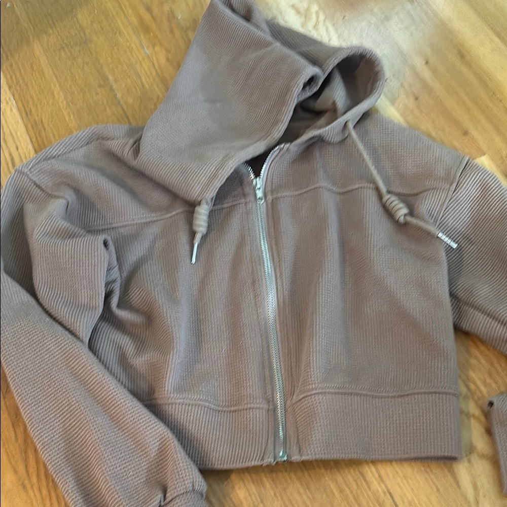 Brown Hooded Crop Top